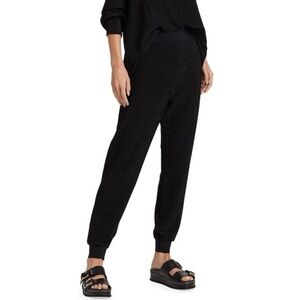 Chiara Boni Leisure Black Sparkle Glitter Joggers Elastic Waist Pants Medium